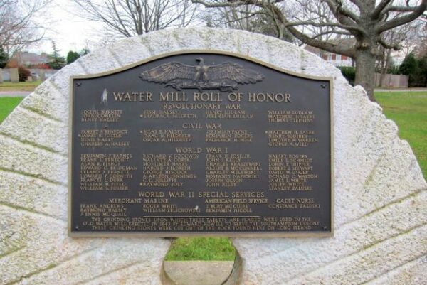 WATER MILL ROLL OF HONOR MEMORIAL PLAQUE A