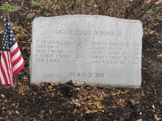 MEMORIAL FLAGS DEDICATION STONE