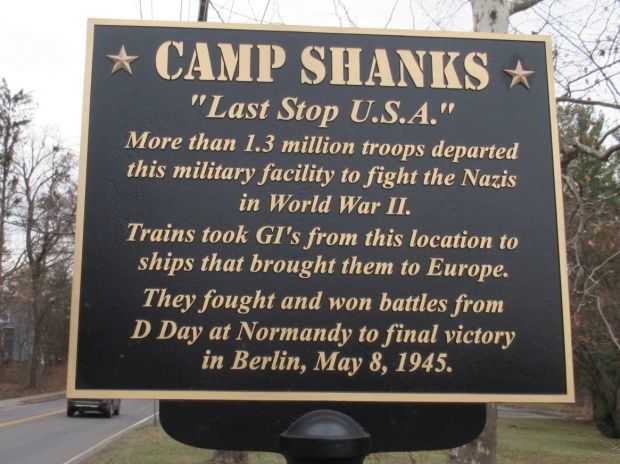 CAMP SHANKS “LAST STOP U.S.A.” MEMORIAL PLAQUE