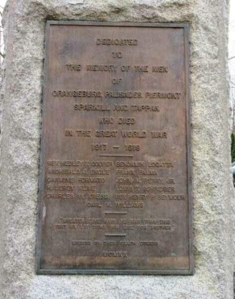SPARKILL WORLD WAR I MEMORIAL PLAQUE A