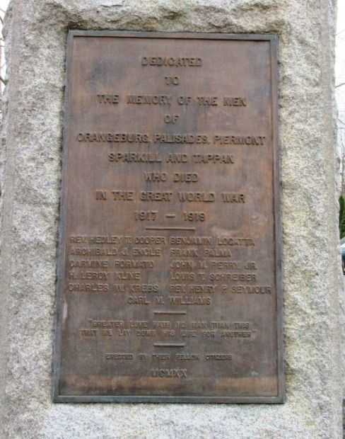 SPARKILL WORLD WAR I MEMORIAL PLAQUE A