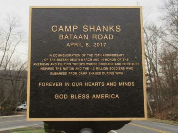 CAMP SHANKS BATTAN ROAD MEMORIAL PLAQUE