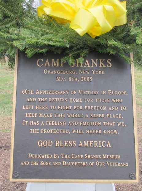 CAMP SHANKS WAR MEMORIAL FLAG POLE PLAQUE