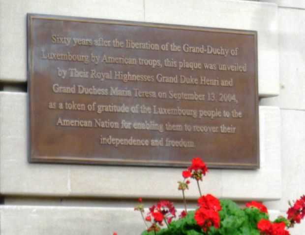 LIBERATION OF THE GRAND-DUCHY OF LUXEMBOURG MEMORIAL PLAQUE