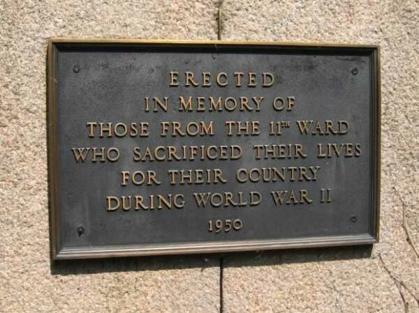 11TH WARD VETERANS MEMORIAL PLAQUE