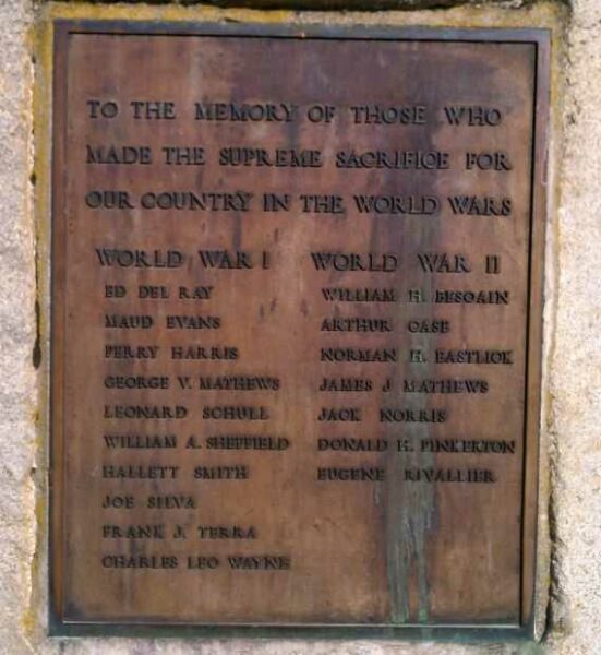 FORT JONES WORLD WARS MEMORIAL PLAQUE