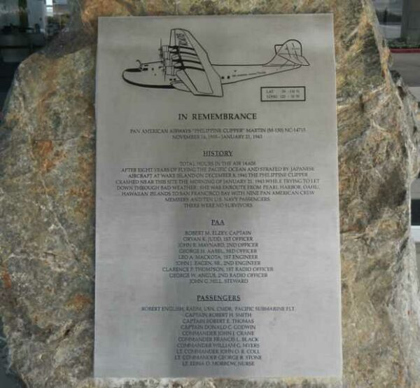 “PHILIPPINE CLIPPER” MARTIN MEMORIAL PLAQUE