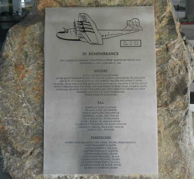 “PHILIPPINE CLIPPER” MARTIN MEMORIAL PLAQUE