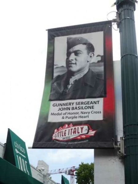GUNNERY SERGEANT JOHN BASILONE WAR MEMORIAL BANNER
