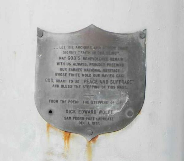 THE STEPPING OF A MAST MEMORIAL PLAQUE