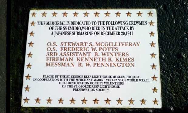 S.S. EMIDIO WAR MEMORIAL PLAQUE B