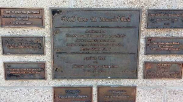 TUCSON WORLD WAR II MEMORIAL PARK PLAQUES