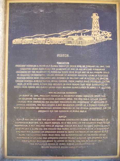 POSTON MEMORIAL MONUMENT PLAQUE B
