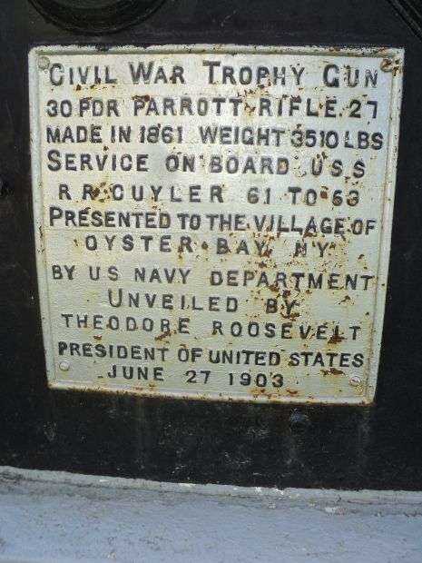 OYSTER BAY CIVIL WAR MEMORIAL CANNON PLAQUE