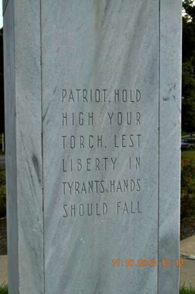 ALABAMA FLAME OF FREEDOM WAR MEMORIAL SIDE B