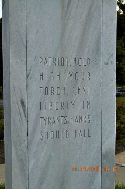 ALABAMA FLAME OF FREEDOM WAR MEMORIAL SIDE B