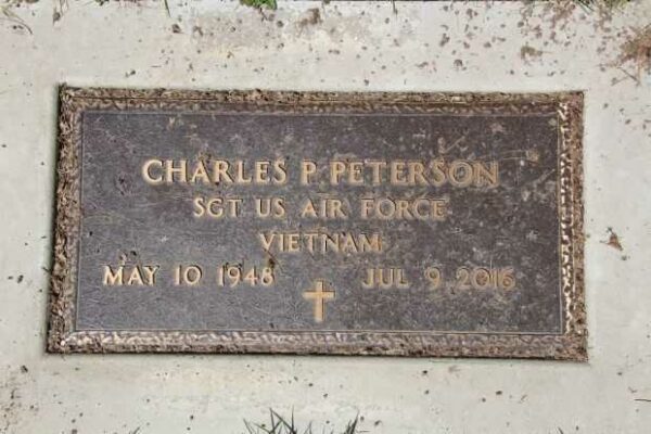CHARLES P PETERSON MEMORIAL CEMETERY STONE