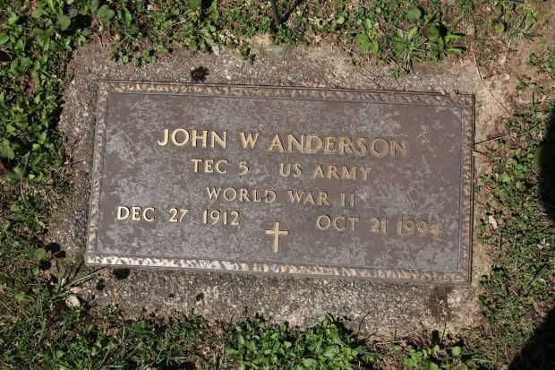 JOHN W ANDERSON MEMORIAL CEMETERY STONE