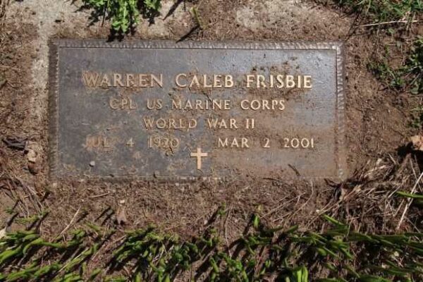 WARREN CALEB FRISBIE MEMORIAL CEMETERY STONE