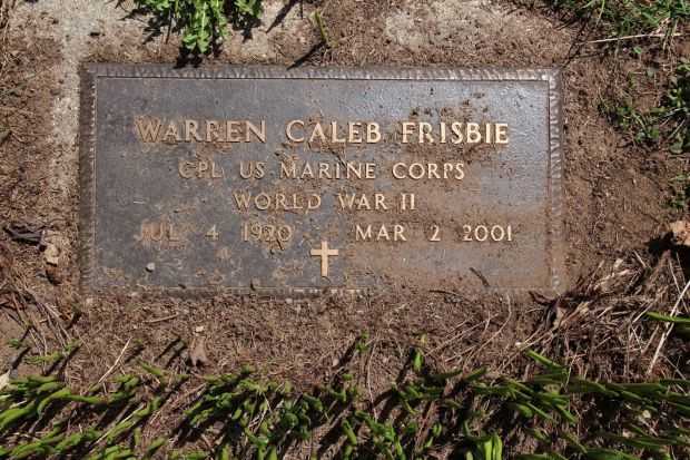 WARREN CALEB FRISBIE MEMORIAL CEMETERY STONE