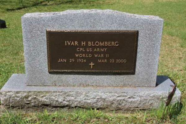 IVAR H BLOMBERG MEMORIAL CEMETERY STONE