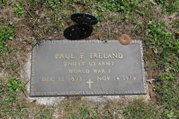 PAUL F IRELAND MEMORIAL CEMETERY STONE