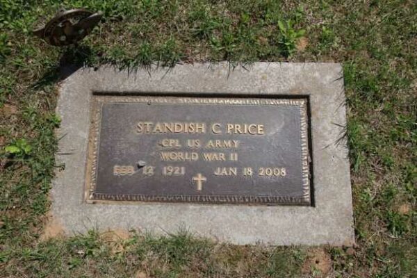 STANDISH C PRICE MEMORIAL CEMETERY STONE