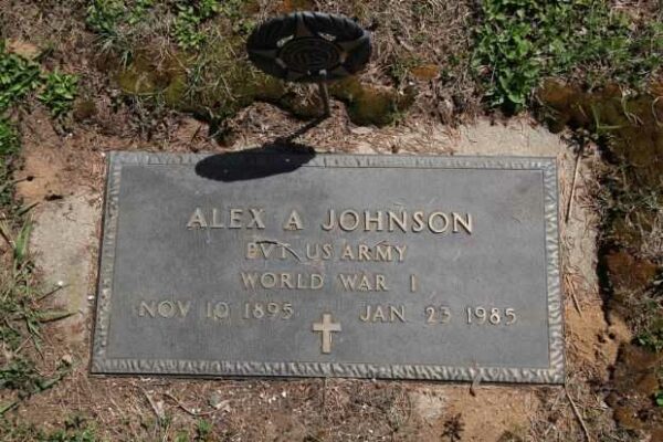 ALEX A JOHNSON MEMORIAL CEMETERY STONE