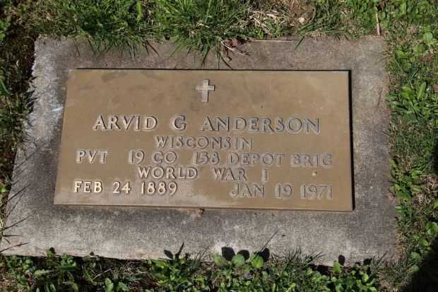 ARVID G ANDERSON MEMORIAL CEMETERY STONE