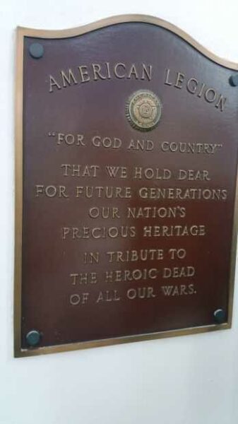 NASSAU COUNTY AMERICAN LEGION MEMORIAL PLAQUE