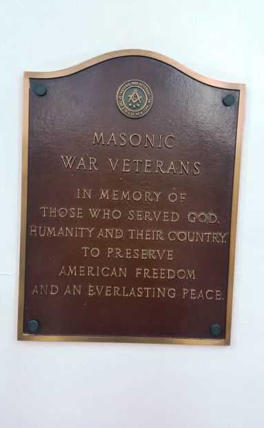 NASSAU COUNTY MASONIC WAR VETERANS MEMORIAL PLAQUE