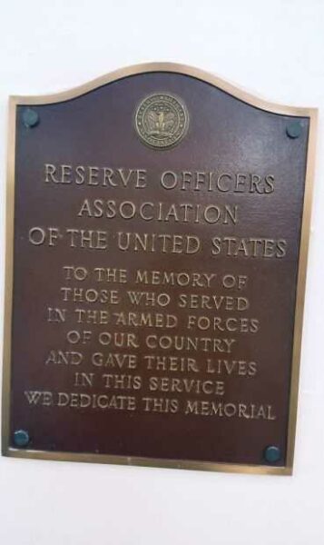 NASSAU COUNTY RESERVE OFFICERS ASSOCIATION MEMORIAL PLAQUE