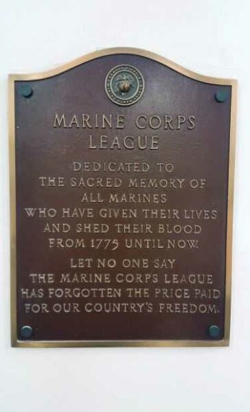 NASSAU COUNTY MARINE CORPS LEAGUE MEMORIAL PLAQUE