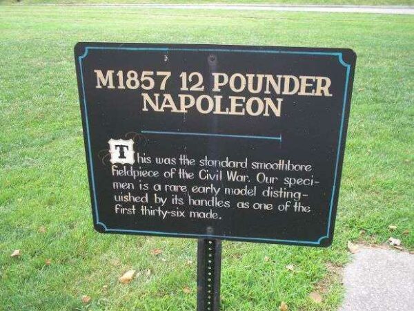 M1857 12 POUNDER NAPOLEON WAR MEMORIAL CANNON PLAQUE