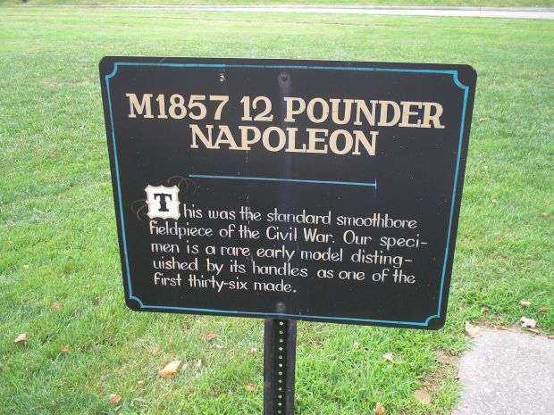 M1857 12 POUNDER NAPOLEON WAR MEMORIAL CANNON PLAQUE