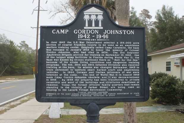CAMP GORDON JOHNSTON WAR MEMORIAL MARKER