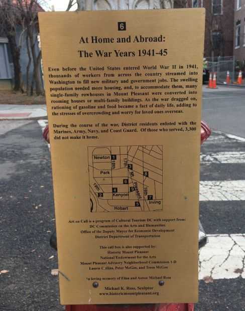 AT HOME AND ABROAD WAR MEMORIAL CALL BOX PLAQUE