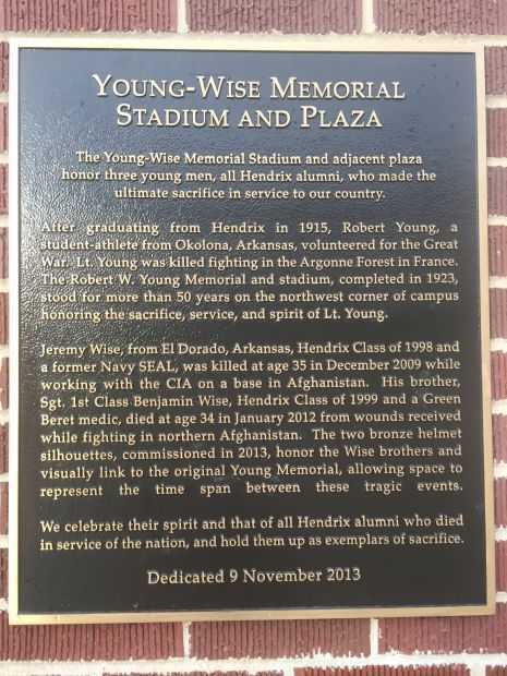 YOUNG-WISE MEMORIAL STADIUM AND PLAZA PLAQUE