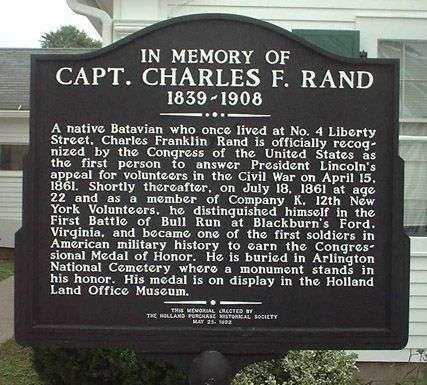 CAPT. CHARLES F. RAND MEDAL OF HONOR MARKER