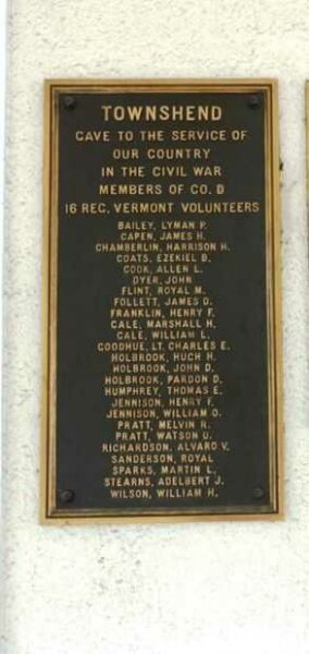 TOWNSHEND CIVIL WAR MEMORIAL PLAQUE
