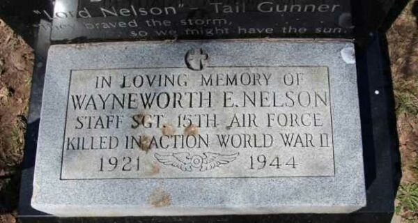 WAYNEWORTH E. NELSON WAR MEMORIAL CEMETERY STONE