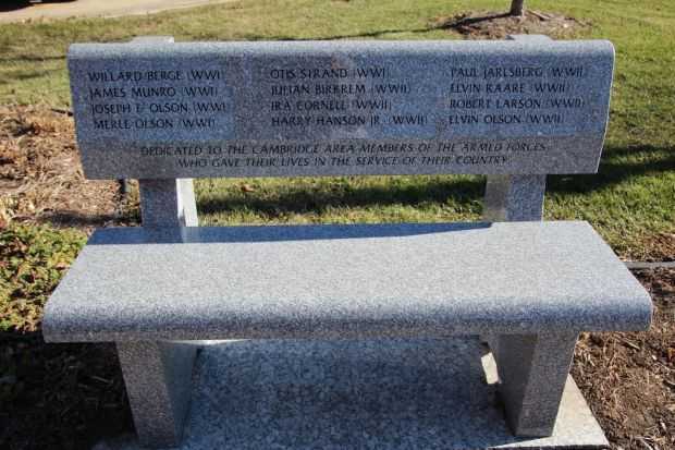 CAMBRIDGE VILLAGE VETERANS’ PARK MEMORIAL BENCH C
