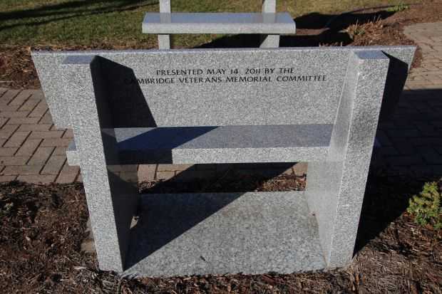 CAMBRIDGE VILLAGE VETERANS’ PARK MEMORIAL BENCH A