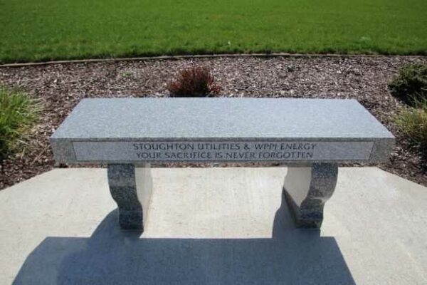 STOUGHTON AREA VETERANS MEMORIAL PARK BENCH U