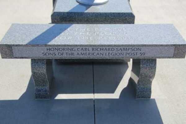 STOUGHTON AREA VETERANS MEMORIAL PARK BENCH C