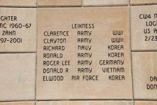 STOUGHTON AREA VETERANS MEMORIAL PARK BRICK SECTION W