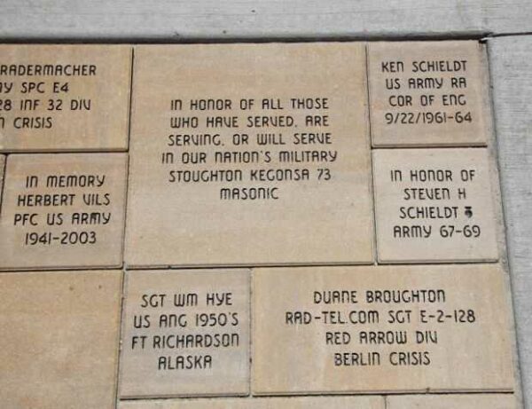 STOUGHTON AREA VETERANS MEMORIAL PARK BRICK SECTION V