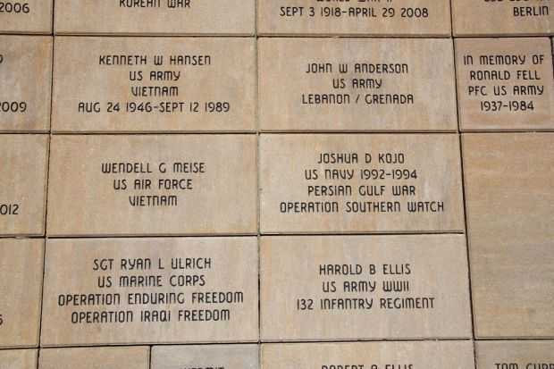 STOUGHTON AREA VETERANS MEMORIAL PARK BRICK SECTION U