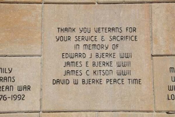STOUGHTON AREA VETERANS MEMORIAL PARK BRICK SECTION N