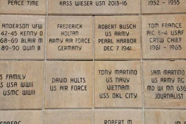 STOUGHTON AREA VETERANS MEMORIAL PARK BRICK SECTION F